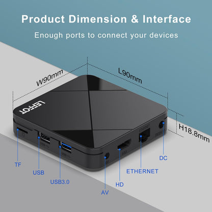 LEFFOT Android TV Box 2025,4K UHD Steaming Devices for TV,2GBRAM + 8GBROM,with HDR10,2.4G&5G WIFI6,BT 5.0,Smat TV Box RK3518 - PuriLite