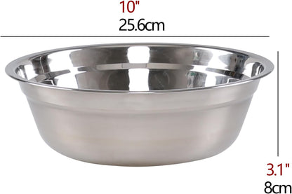 Tyminin Set of 4 Stainless Steel Serving Bowls, Metal Prep Mixing Bowls for Kitchen - PuriLite