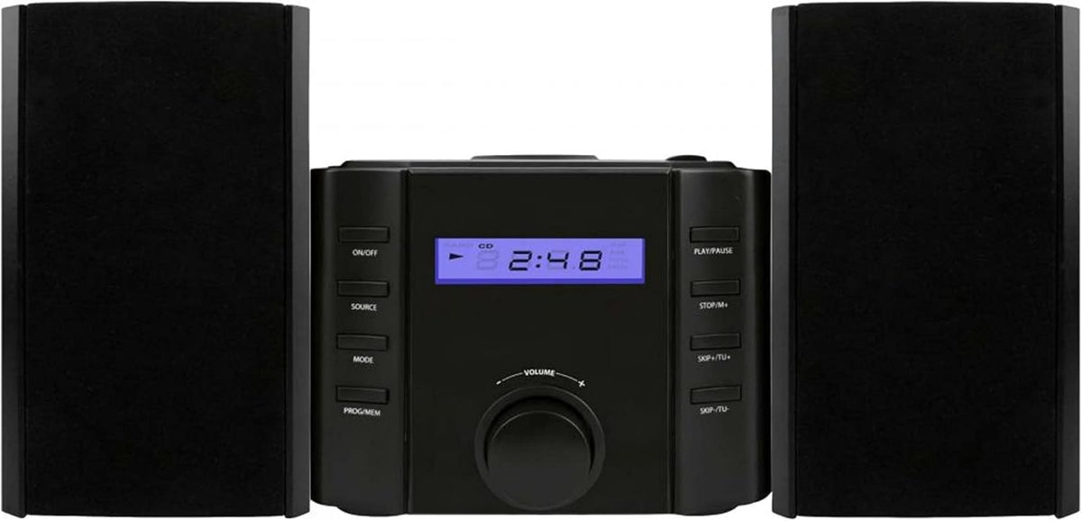 Sylvania SRCD804BT CD Microsystem with Radio & Bluetooth, Black - PuriLite
