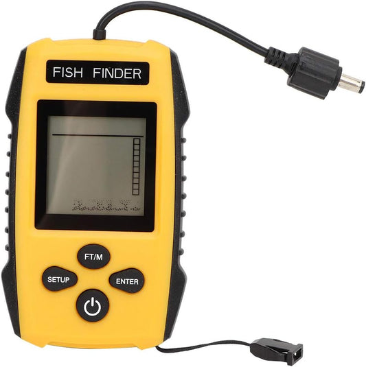 Oumefar Handheld LCD Display Fish Finder Portable Fishing Kayak Fishfinder Contour Readout Fish Depth Finder Wired Transducer with Sonar Sensor LCD Display - PuriLite