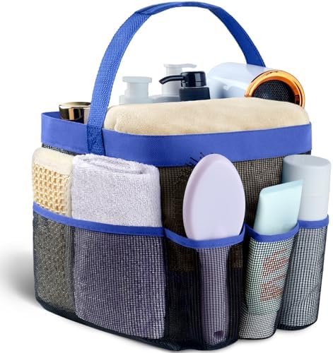 Attmu Mesh Shower Caddy Portable for College Dorm Room Essentials with 8 Pockets, Hanging Shower Caddy Basket Tote Bag Toiletry Accessories for Bathroom - PuriLite