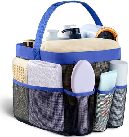 Attmu Mesh Shower Caddy Portable for College Dorm Room Essentials with 8 Pockets, Hanging Shower Caddy Basket Tote Bag Toiletry Accessories for Bathroom - PuriLite