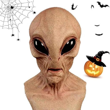 Realistic Alien Head Mask, Scary Alien Mask, Halloween Skull Latex Skeleton Fancy Mask