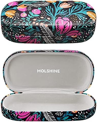 molshine Hard Shell Leather Sunglasses Case,Classic Large Glasses Case for Women Men,Sunglass Eyeglasses - PuriLite