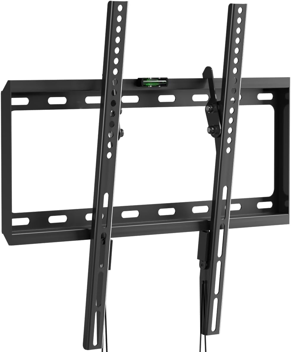 Suptek Tilt TV Wall Mount Bracket for Most 26-60 inch LED, LCD and Plasma TV, Mount with Max 400x400mm VESA and 99lbs Loading Capacity, Fits Studs 16" Apart, Low Profile with Bubble Level - PuriLite