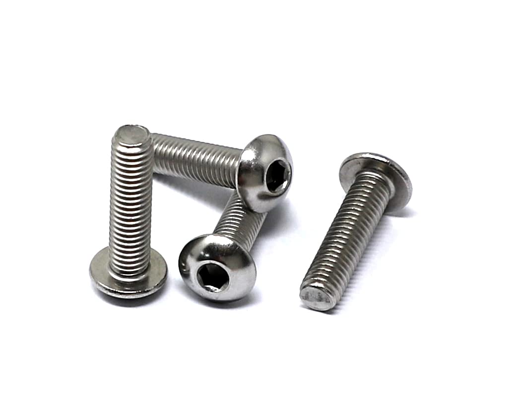 iexcell 50 Pcs M6 x 20mm Thread Pitch 1 mm Stainless Steel 304 Hex Socket Button Head Cap Screws Bolts Kit - PuriLite