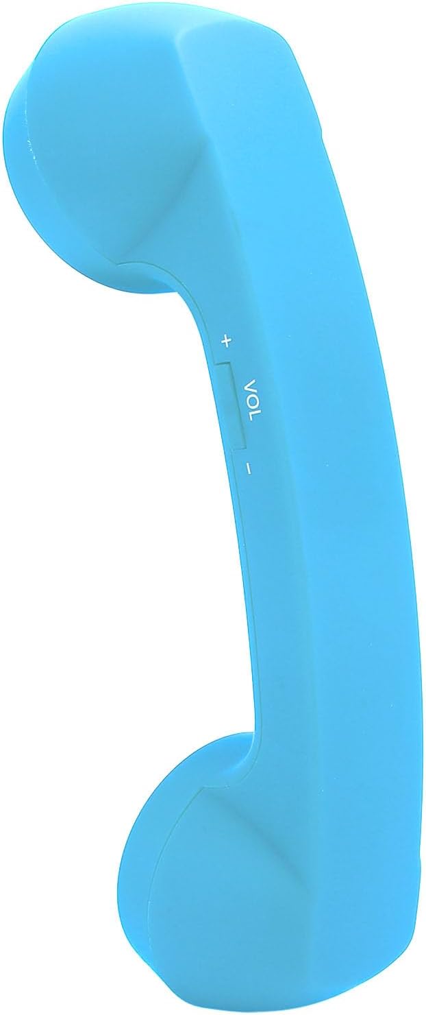 Qiilu Retro Telephone Handset for Mobile Phones - Rechargeable Radiation Proof Handset Receiver with USB Charging (Red) - PuriLite
