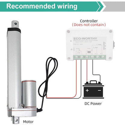 ECO-WORTHY Heavy Duty 330lbs Solar Tracker Linear Actuator Multi-Function (12V, 14") - PuriLite
