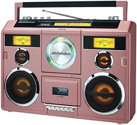 Sound Station Portable Stereo with Bluetooth/CD/AM-FM Radio/Cassette Recorder (Silver) - PuriLite