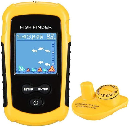 LUCKYLAKER Sensor Transducer Fish Finder Portable Sonar Handheld Depth Finder Kayak LCD Display Fish Finder Wireless Castable - PuriLite