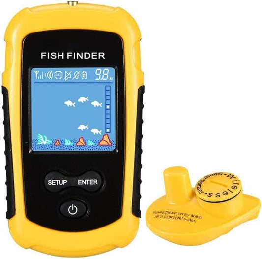 LUCKYLAKER Sensor Transducer Fish Finder Portable Sonar Handheld Depth Finder Kayak LCD Display Fish Finder Wireless Castable - PuriLite