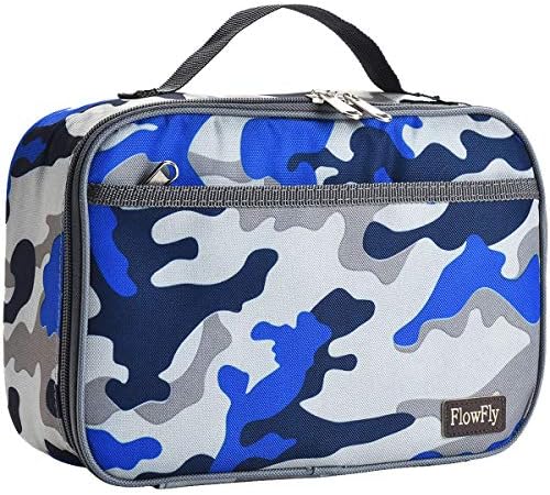 FlowFly Kids Lunch Box Insulated Soft Bag Mini Cooler Back to School Thermal Meal Tote Kit for Girls, Boys, Black - PuriLite