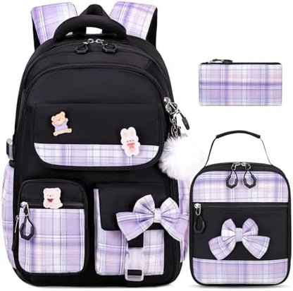 ACESAK Girls Backpack - 3PCS Backpack for Girls Cute School Backpacks for Girls Kindergarten - PuriLite