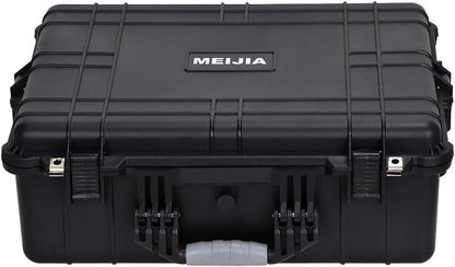 MEIJIA Portable Waterproof Protective Hard Case,Camera Case with Customizable Fit Foam Inserted, Elegant Black (9.17"x 7.56"x4.33") - PuriLite