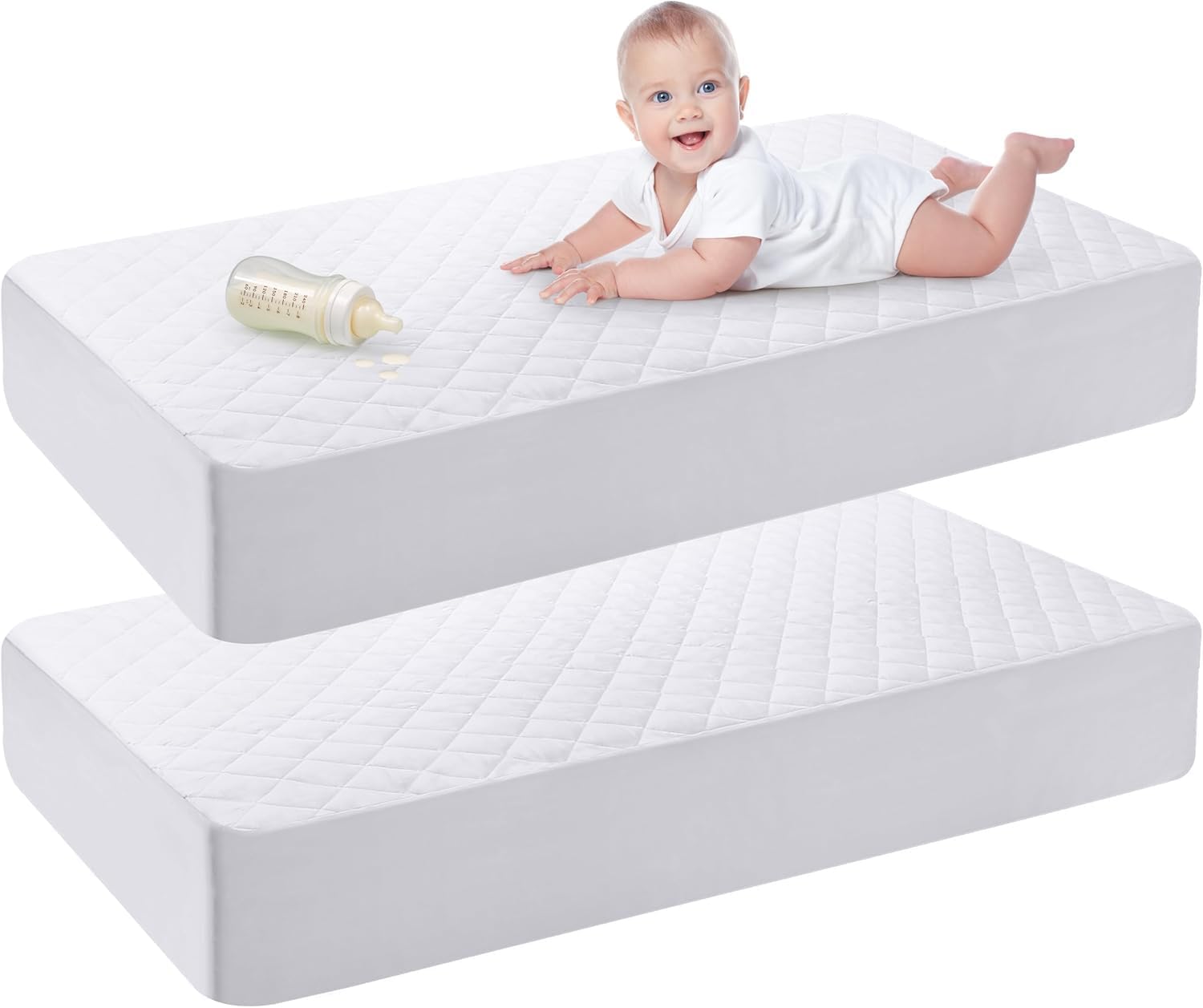 Purilite Select Waterproof Crib Fitted Mattress Protector (Pack of 2) - PuriLite