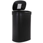 13 Gallon 50 Liter Garbage Can Kitchen Trash Can with Lid Automatic Sensor Touch Free Stainless Steel Waste Bin for Bathroom Bedroom Home Office,Black - PuriLite