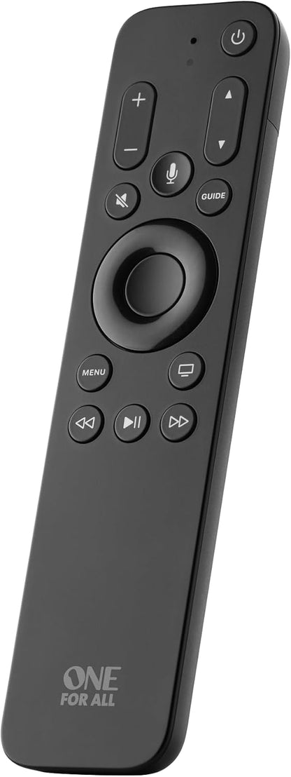 One for All Apple TV Remote - 3-Device Support (TV, Apple TV, Audio), Siri Voice Control, Motion-Activated Backlight, 100% Compatible with Apple TV HD and 4K (URC1110 - Black) - PuriLite