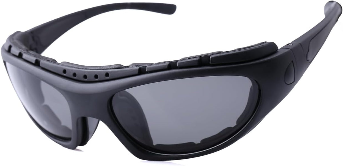 FIMOSON Motorcycle Riding Glasses for Men, Motorcycle Goggles Padding Goggles UV Protection Dustproof Windproof Wrap glasses - PuriLite