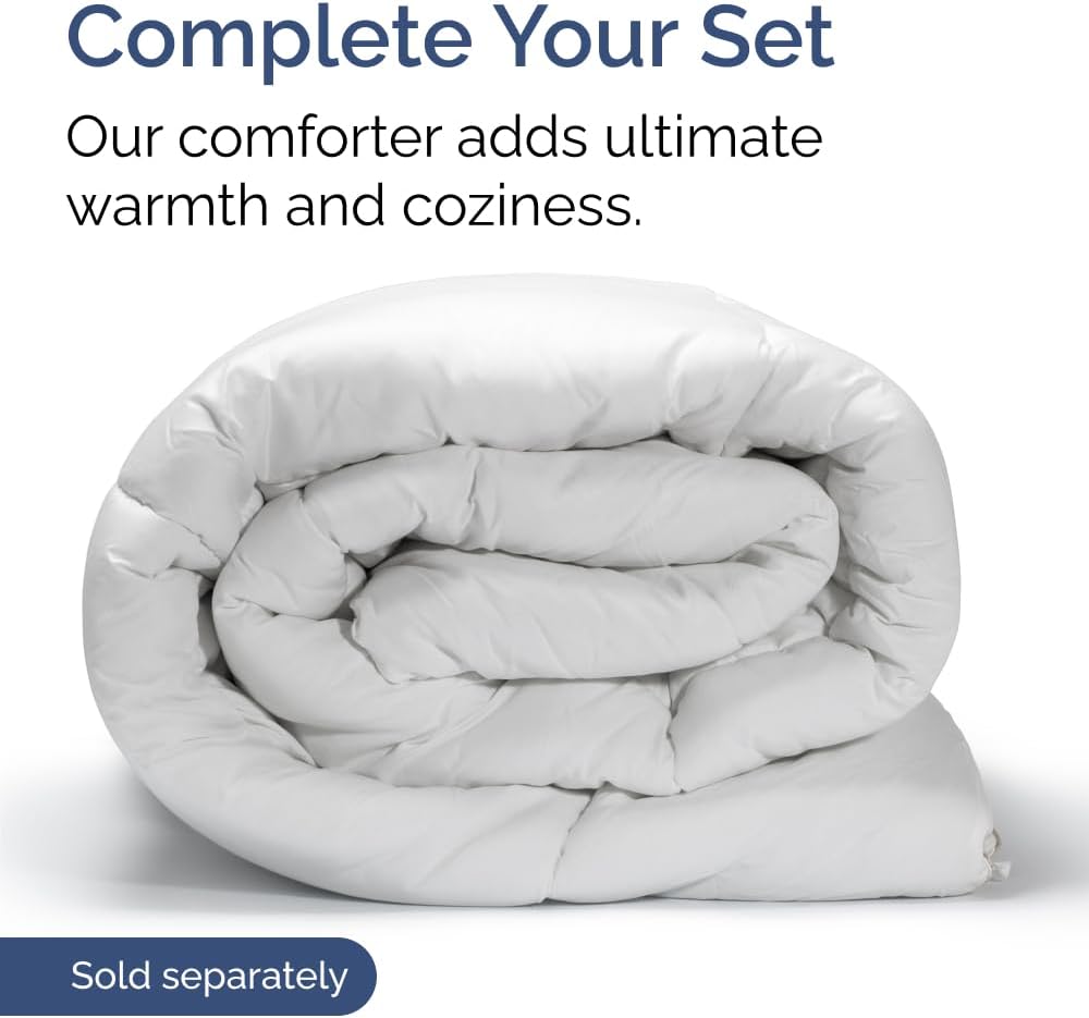 Extra Deep Queen Sheet Set - 6 Piece Breathable & Cooling Sheets - Hotel Luxury Bed Sheets Set - Easy & Secure Fit - Soft, Wrinkle Free & Comfy Sheets Set - White Sheet Set w/Extra Deep Pockets - PuriLite