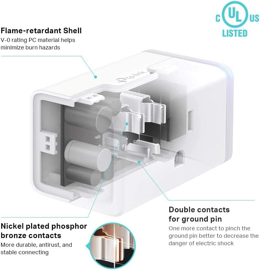 Kasa Smart Plug Mini by TP-Link (HS103P2) - Smart Home WiFi Outlet Works with Alexa, Echo and Google Home, No Hub Required, Remote Control, 2.4GHz WiFi Required, 15 Amp, UL Certified, 2-Pack, White - PuriLite