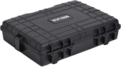 MEIJIA Portable Waterproof Protective Hard Case,Camera Case with Customizable Fit Foam Inserted, Elegant Black (9.17"x 7.56"x4.33") - PuriLite