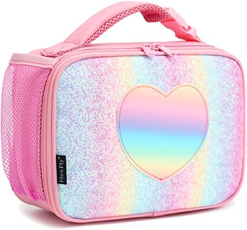 FlowFly Kids Lunch Box Insulated Soft Bag Mini Cooler Back to School Thermal Meal Tote Kit for Girls, Boys, Black - PuriLite