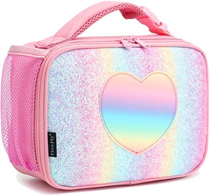 FlowFly Kids Lunch Box Insulated Soft Bag Mini Cooler Back to School Thermal Meal Tote Kit for Girls, Boys, Black - PuriLite