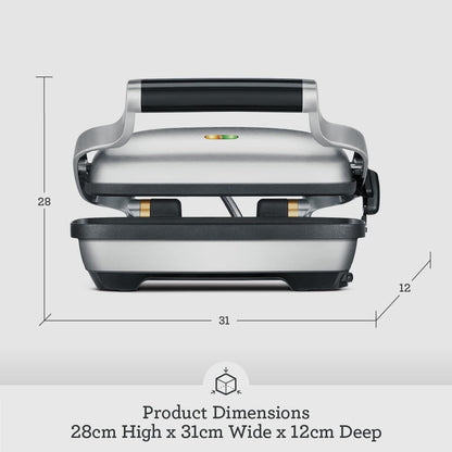 Breville the Perfect Press, Sandwich Maker, Panini Press, BSG600BSS, Brushed Stainless Steel 12.5 x 5 x 11.5 inches - PuriLite