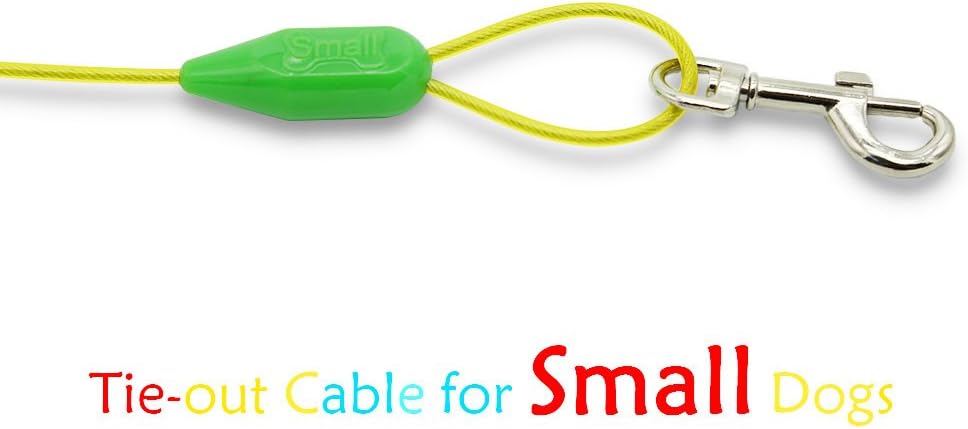 Petest 25ft Reflective Tie-Out Cable for Small Dogs Up to 35 Pounds - PuriLite
