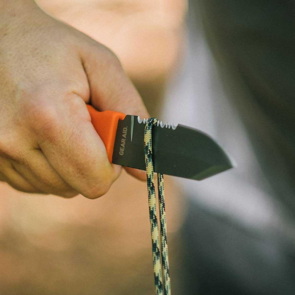 GEAR AID Buri Drop Point Knife with Sheath, Orange, 3” Blade - PuriLite