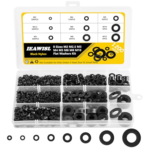 1050Pcs Flat Washers Set, 304 Stainless Steel Flat Washers for Screws, Assorted Sizes (M2 M2.5 M3 M4 M5 M6 M8 M10 M12) for Industrial Use - PuriLite
