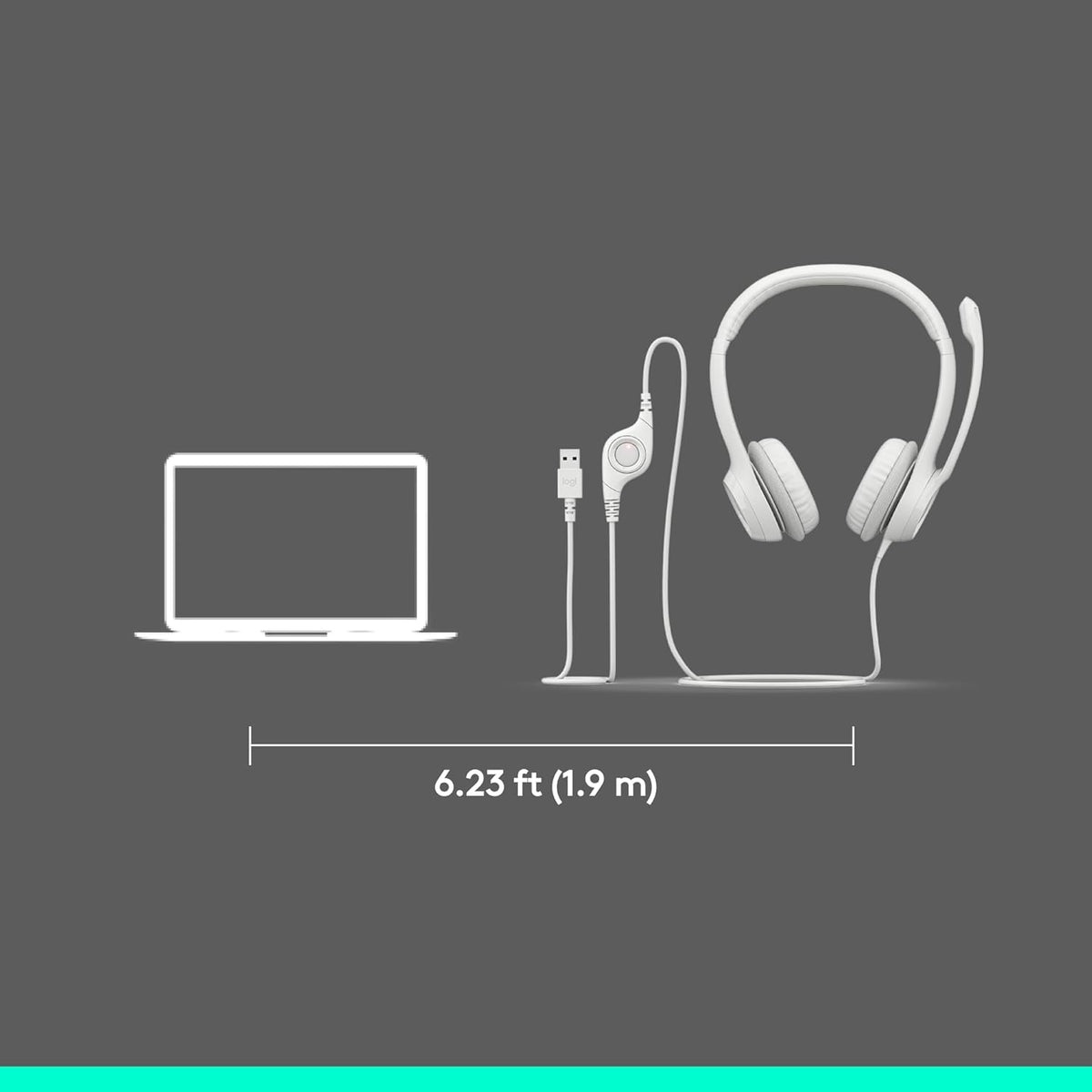 Logitech Zone 301 Wireless Bluetooth Headset with Noise-Canceling Microphone, Compatible with Windows, Mac, Chrome, Linux, iOS, iPadOS, Android – Graphite - PuriLite