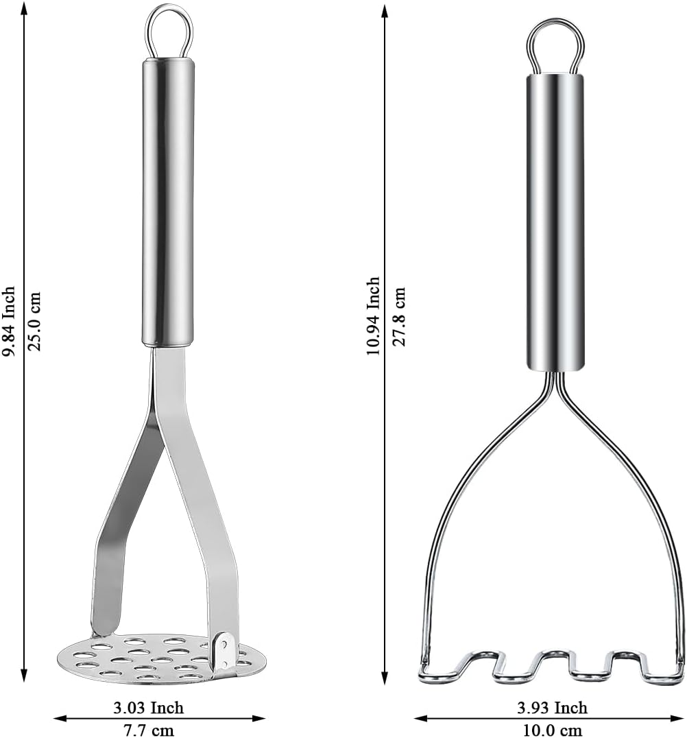 Purilite Select Dual-Head Stainless Steel Potato Masher Set - PuriLite