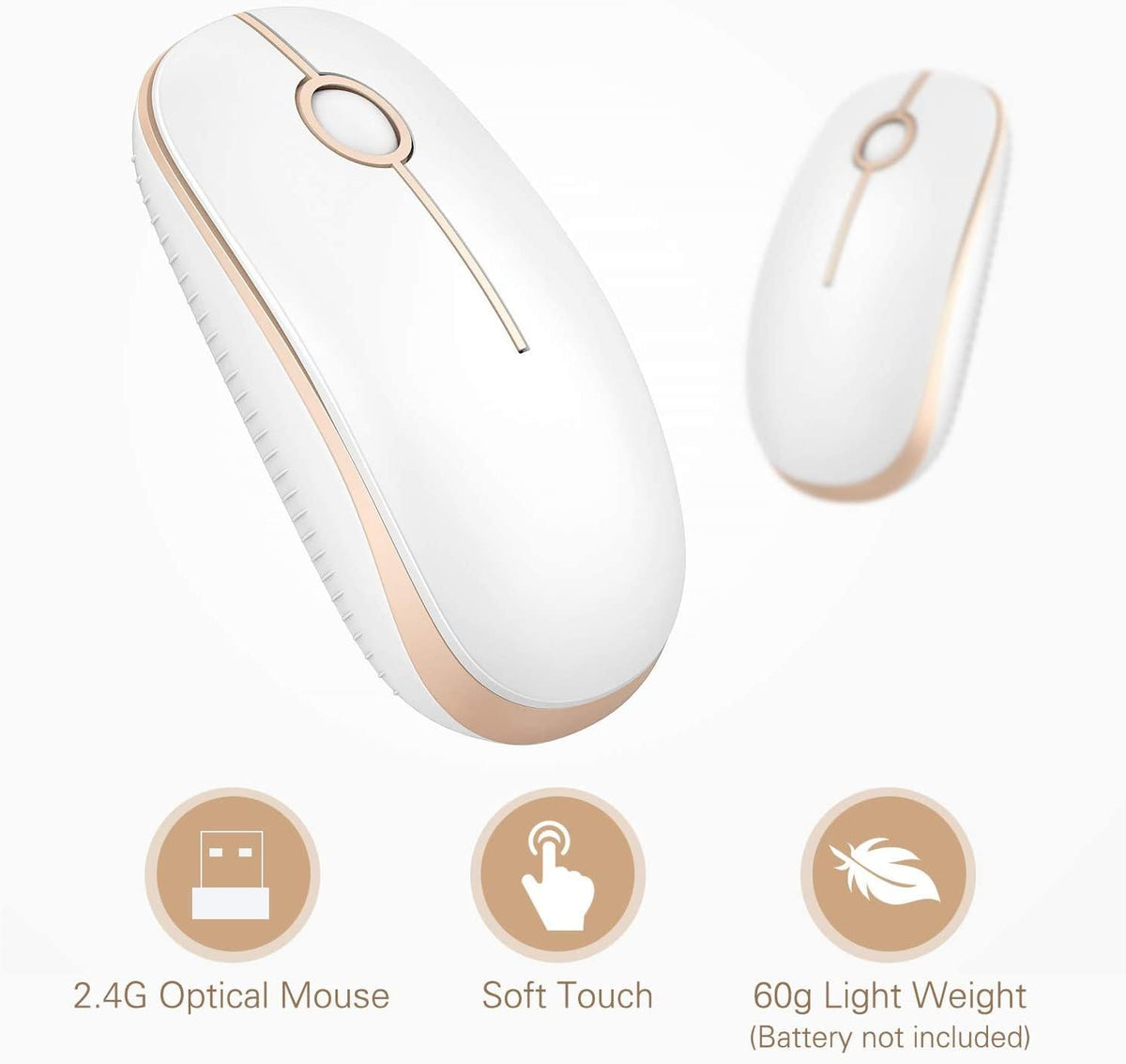 Wireless Mouse, Vssoplor 2.4G Slim Portable Computer Mice with Nano Receiver for Notebook, PC, Laptop, Computer (Sapphire Blue) - PuriLite