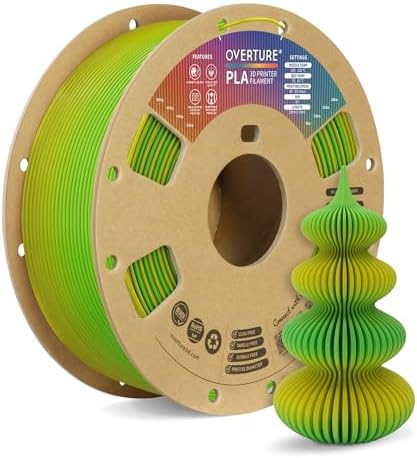 OVERTURE PLA Filament 1.75mm PLA 3D Printer Filament, 1kg Cardboard Spool (2.2lbs), Dimensional Accuracy +/- 0.02mm, Fit Most FDM Printer (Black 1-Pack) - PuriLite