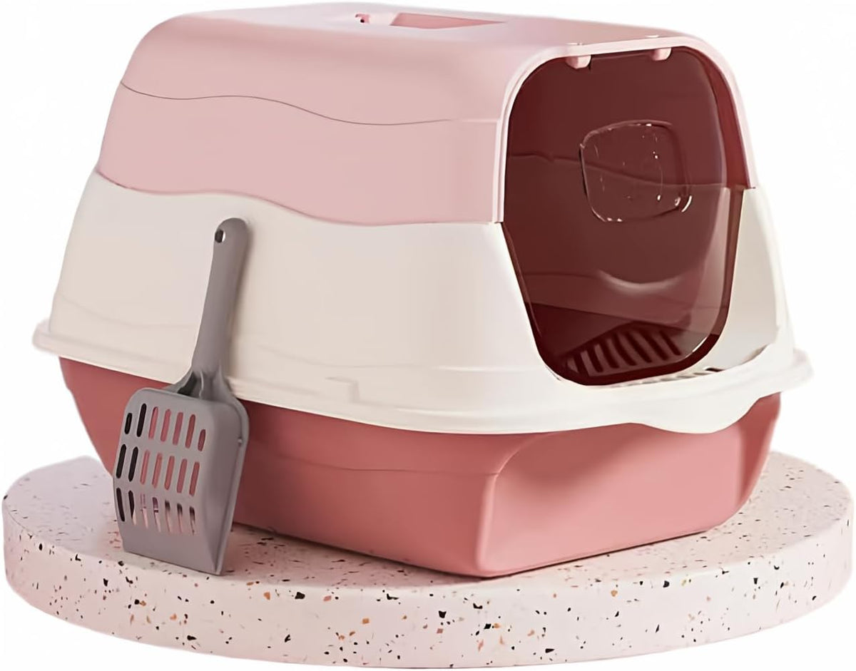 Large Covered Litter Box With Lid - Fully Enclosed Cat Toilet Pan and Scoop - PuriLite