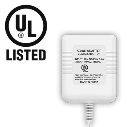 Xwartre Doorbell Transformer 24V Power Supply Compatible with Nest, Arlo, Ring, Amcrest, Logitech and Other Doorbells, Thermostats C Wire (7.9m Power Cable) - PuriLite