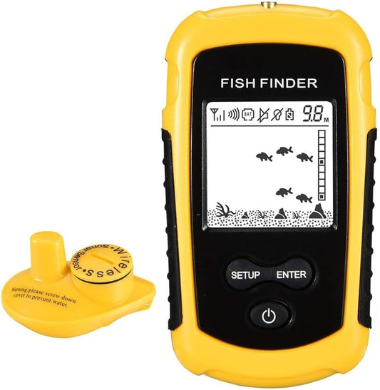 LUCKYLAKER Sonar Handheld Fish Finder Transducer Portable Water Depth Finder Boat Kayak Wireless Transducer Fish Finders - PuriLite