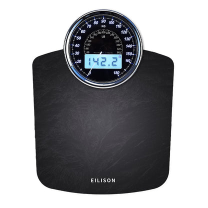 EILISON Highly Advance 2-in-1 Digital & Analog Weighing Scale for Body Weight-400lbs, 4 High Precison GX Sensor Accurate, Thick Tempered Glass, Extra Large Display (White) - PuriLite