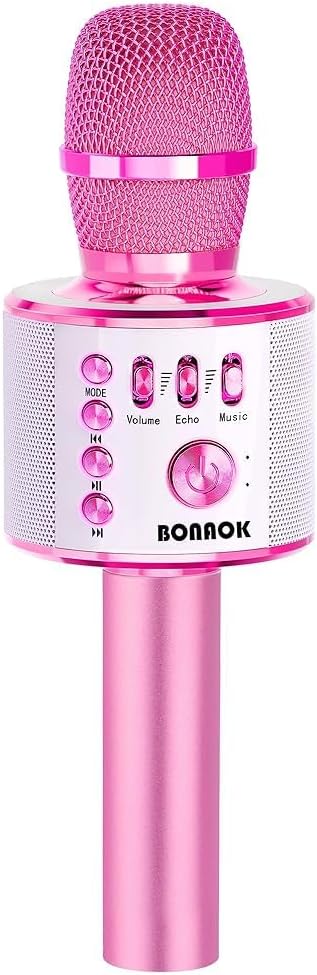 BONAOK Wireless Bluetooth Karaoke Microphone,3-in-1 Portable Instrument Wireless Microphone Mic Speaker Machine Home Party Birthday for All Smartphones（Black） - PuriLite