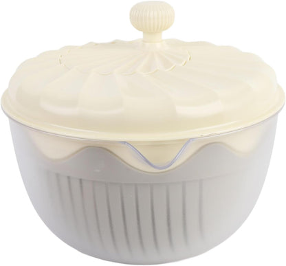 Salad Spinner High Efficiency Multifunctional Vegetable Washer and Salad Chopper for Home (Beige) - PuriLite