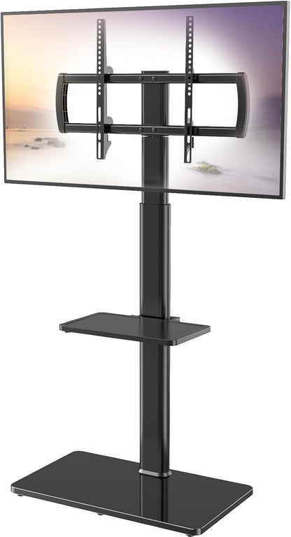 Universal TV Stand with Mount 80 Degree Swivel Height Adjustable and Tilt Function for 27 to 65 inch LCD, LED OLED TVs,HT1002B - PuriLite