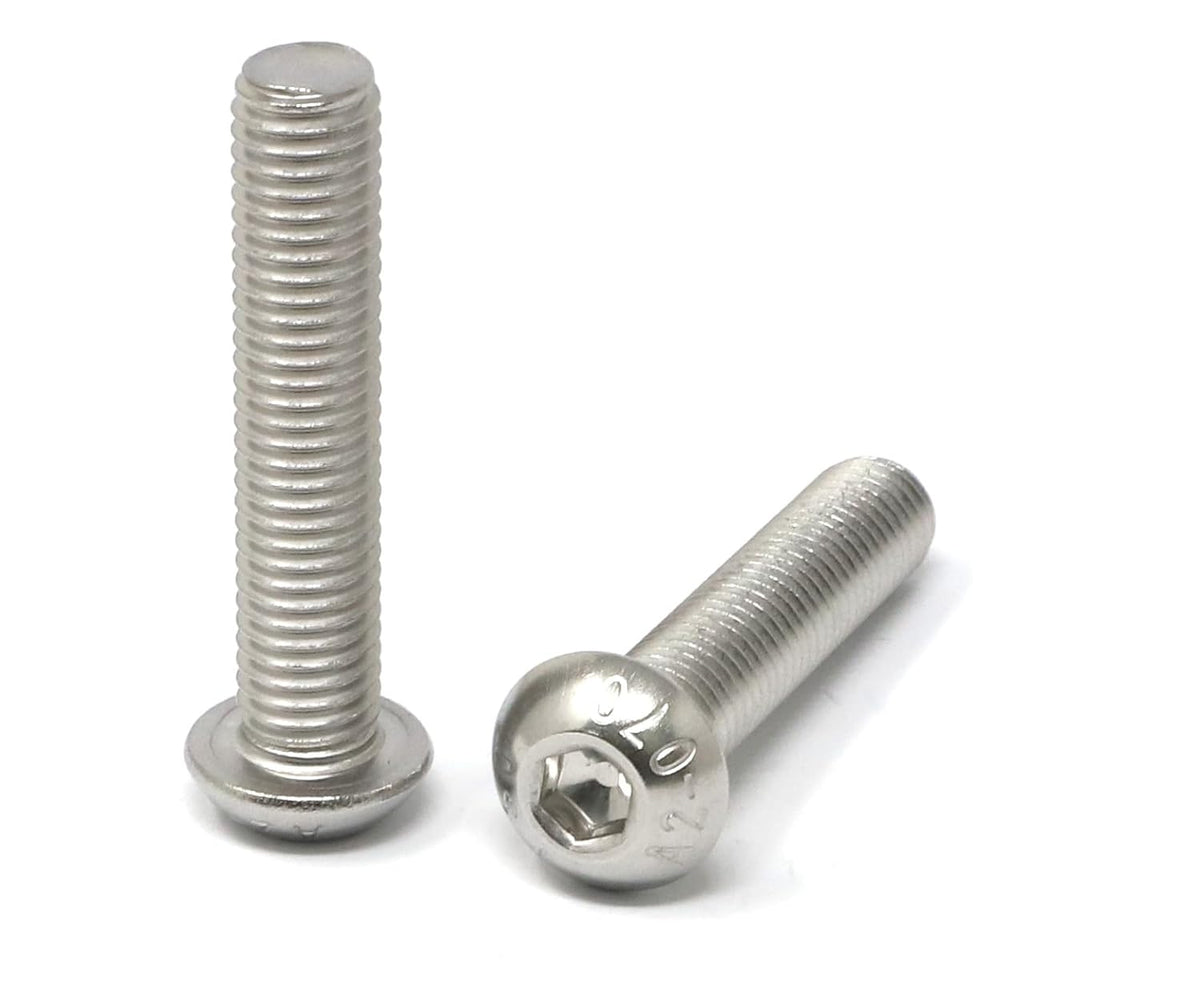iexcell 50 Pcs M6 x 20mm Thread Pitch 1 mm Stainless Steel 304 Hex Socket Button Head Cap Screws Bolts Kit - PuriLite