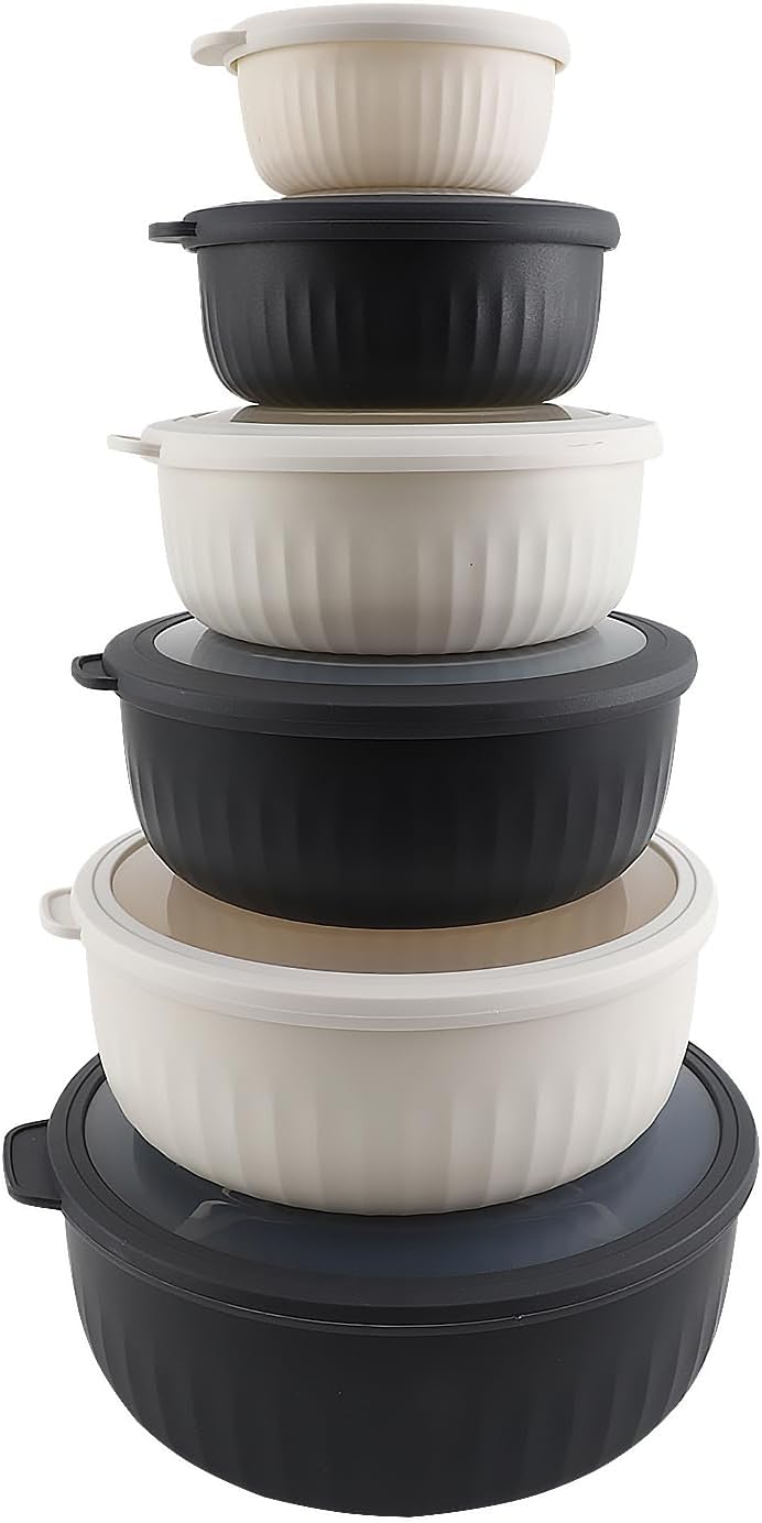 COOK WITH COLOR Prep Bowls with Lids- 8 Piece Nesting Plastic Small Mixing Bowl Set with Lids (Teal Ombre) - PuriLite
