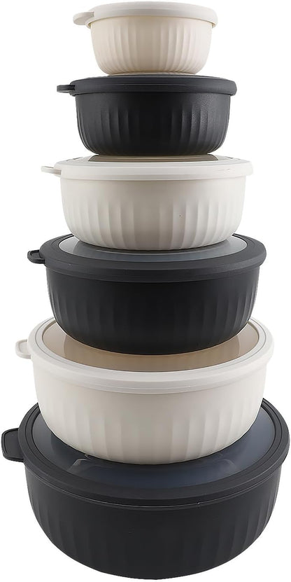 COOK WITH COLOR Prep Bowls with Lids- 8 Piece Nesting Plastic Small Mixing Bowl Set with Lids (Teal Ombre) - PuriLite