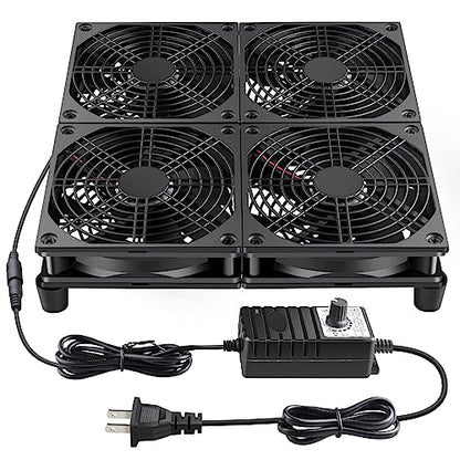 Wathai High Airflow Router Cooling Fan for Computer Cooler TV Small Box DC 5V USB Power 120mm 240mm Fan with Multi Speed Controller - PuriLite