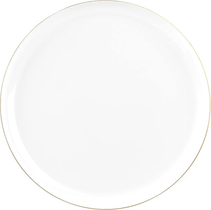 PLASTICPRO [30 Pack 10.7'' Christmass Green Plastic Party Plates Edge Collection Premium heavyweight Elegant Disposable Tableware Dishes - PuriLite