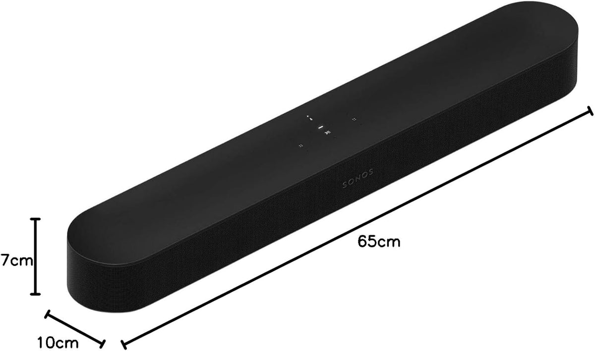 Sonos Beam Gen 2 - Black - Soundbar with Dolby Atmos - PuriLite