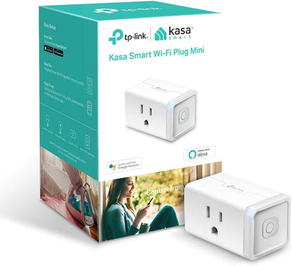 Kasa Smart Plug Mini by TP-Link (HS103P2) - Smart Home WiFi Outlet Works with Alexa, Echo and Google Home, No Hub Required, Remote Control, 2.4GHz WiFi Required, 15 Amp, UL Certified, 2-Pack, White - PuriLite