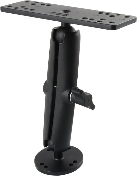 RomHaus Marine-Grade Metal Fish Finder Mount for Boat with B Size Ball 1"/25mm, 5.91" Arm and Universal Fish Finder Mounting Plate, Drilled Base, Compatible with Garmin, Lowrance, Humminbird and More - PuriLite